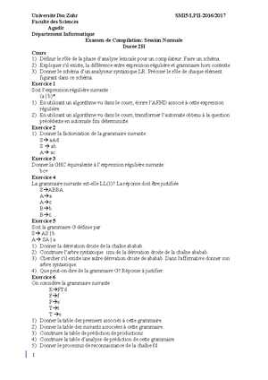 Compilation TP1 - Traveaux pratique - Université Mohammed V Année ...