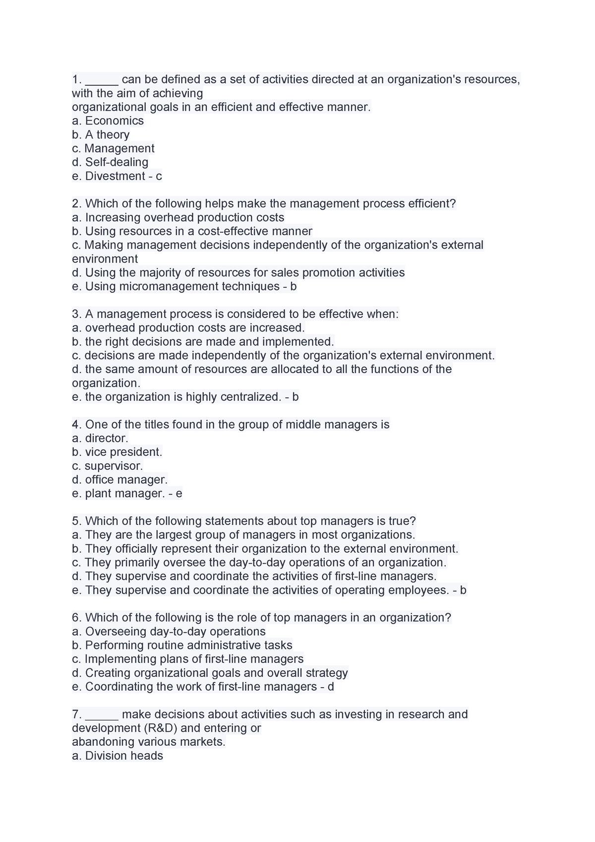 MGT103-1 - 123 - _____ can be defined as a set of activities directed ...