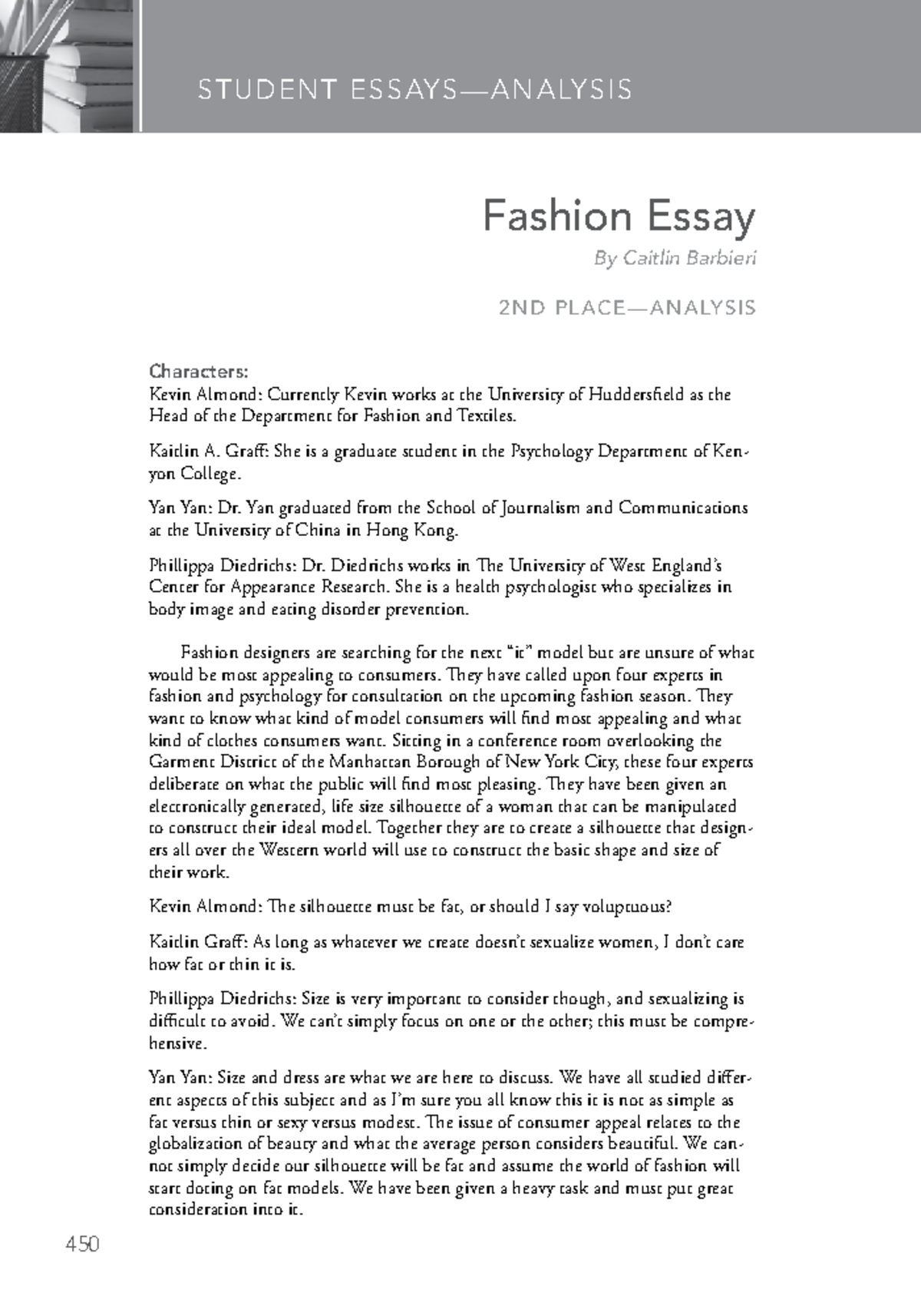 ladies headdress essay analysis