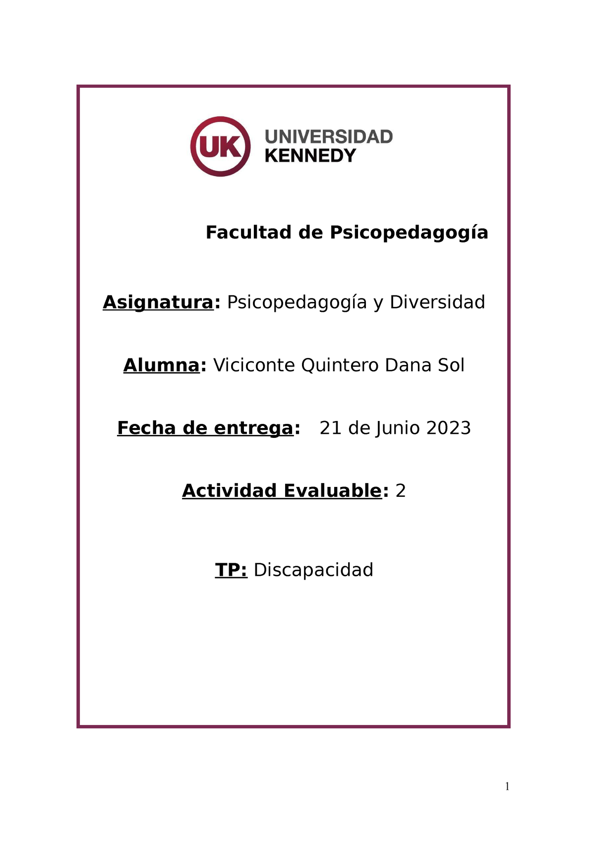 ACT 1 Psicopedagogia - Actividad Evaluable I - Facultad De ...