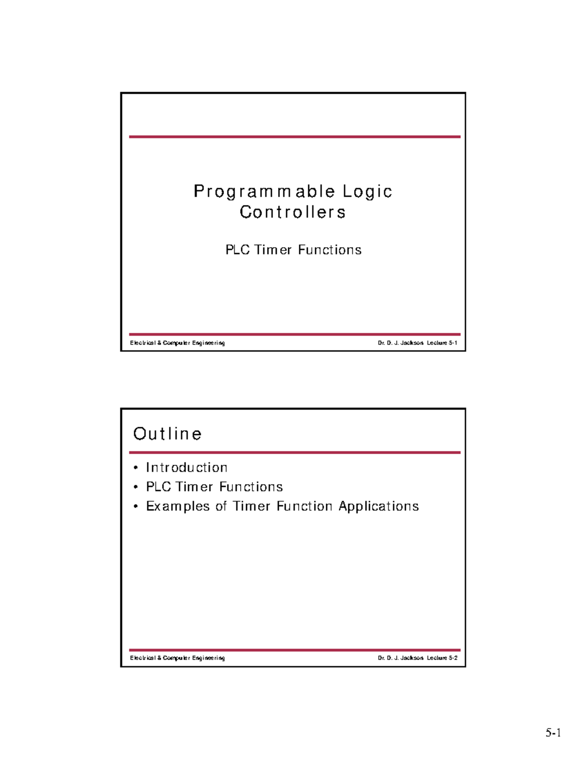 Lec 5 - PLC Timer Functions - Programmable Logic Controllers PLC Timer ...