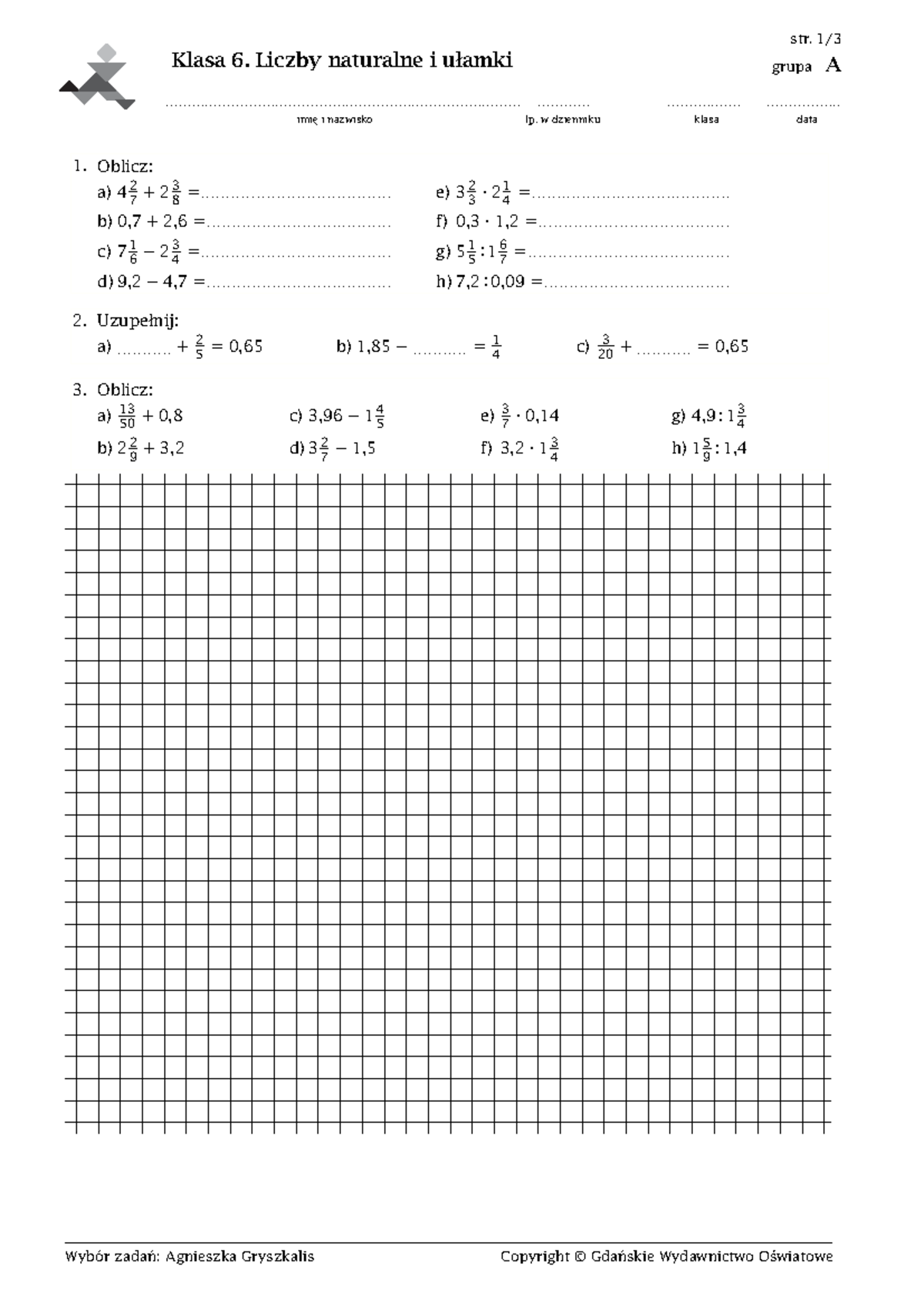 Liczby Naturalne Część 2 Sprawdzian Kl 4 www.studocu.com