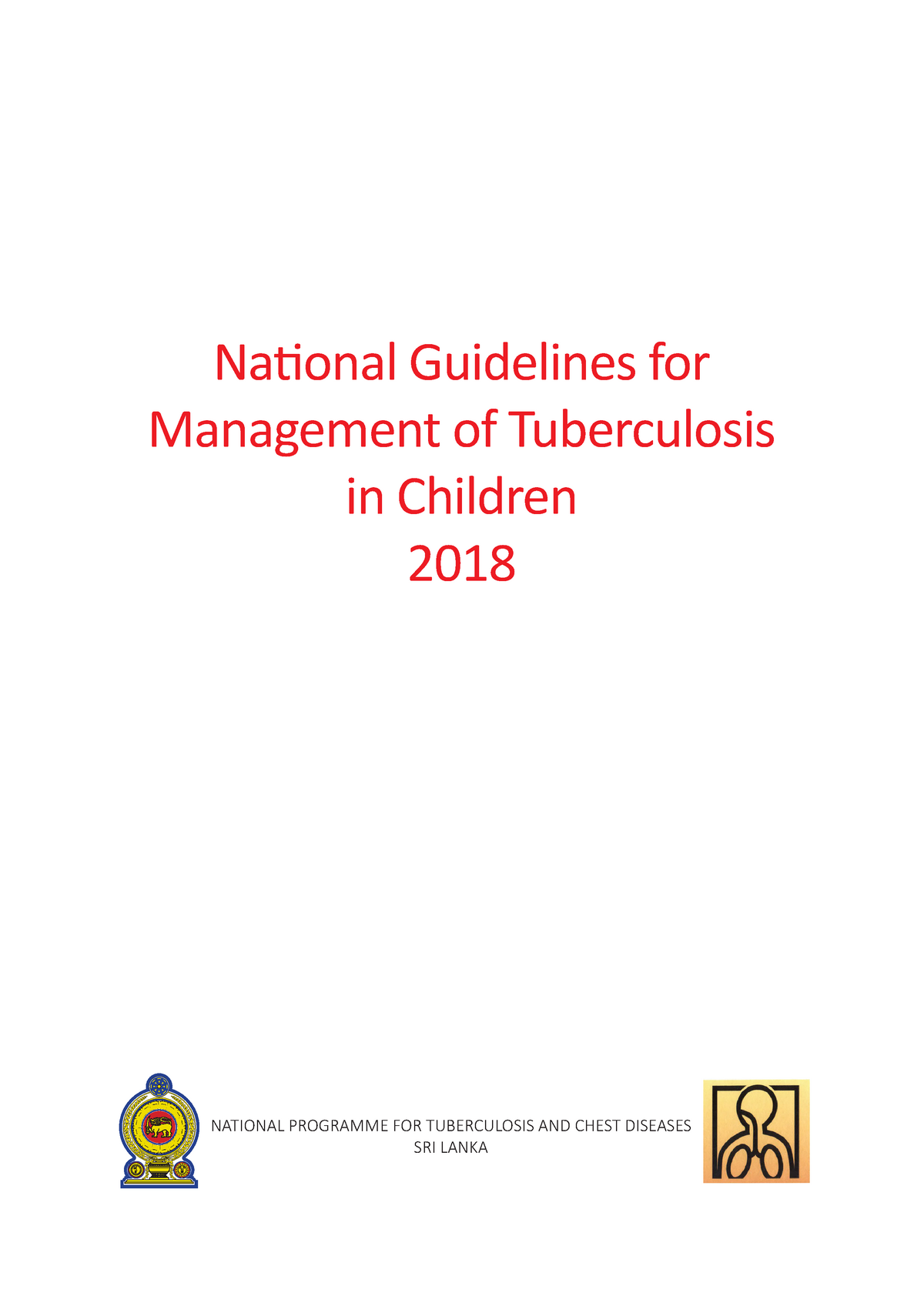 Natonal Guidelines For Management Of Tuberculosis In Children 2018 ...