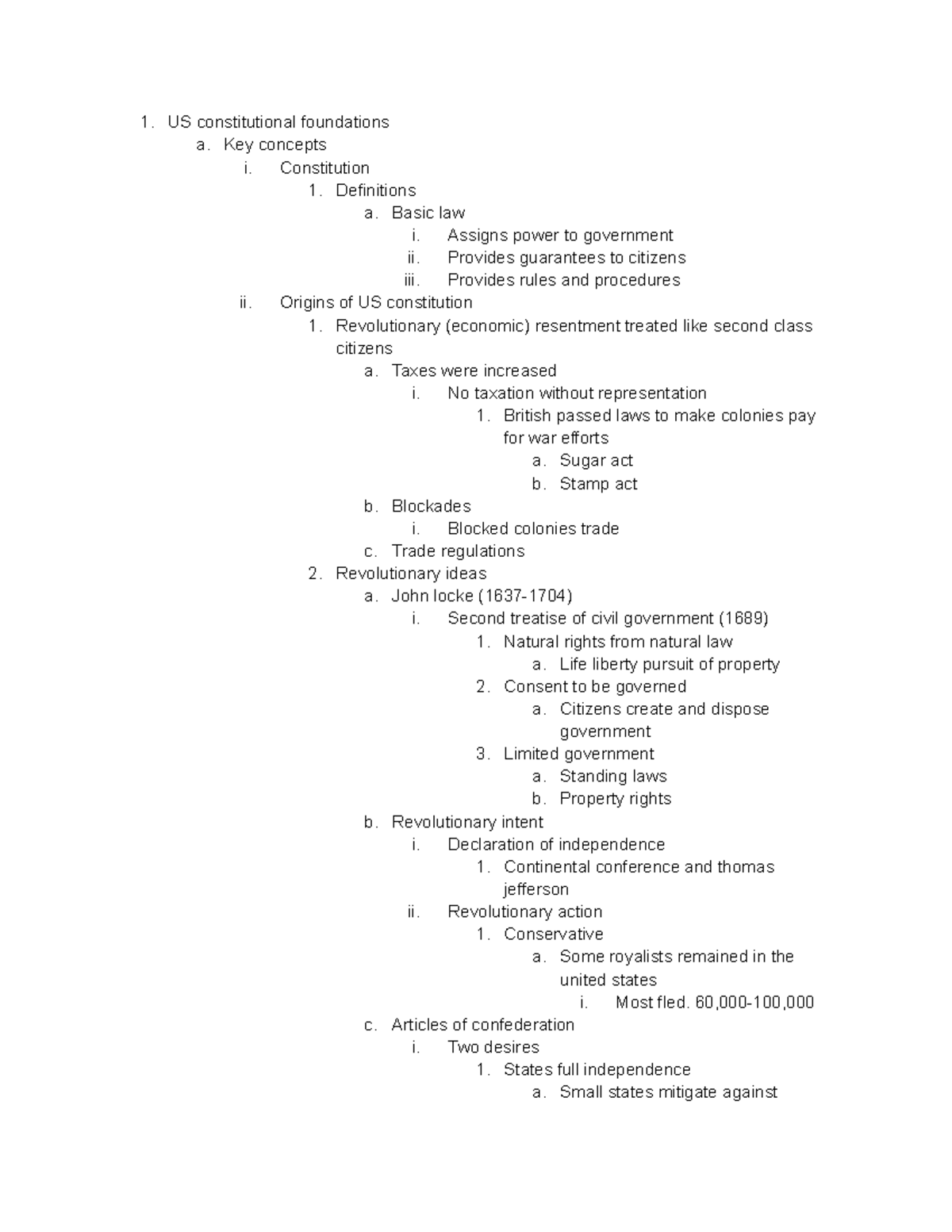 U.S. constitutional foundations Key concepts i. Constitution 1. Definitions a. Basic law i