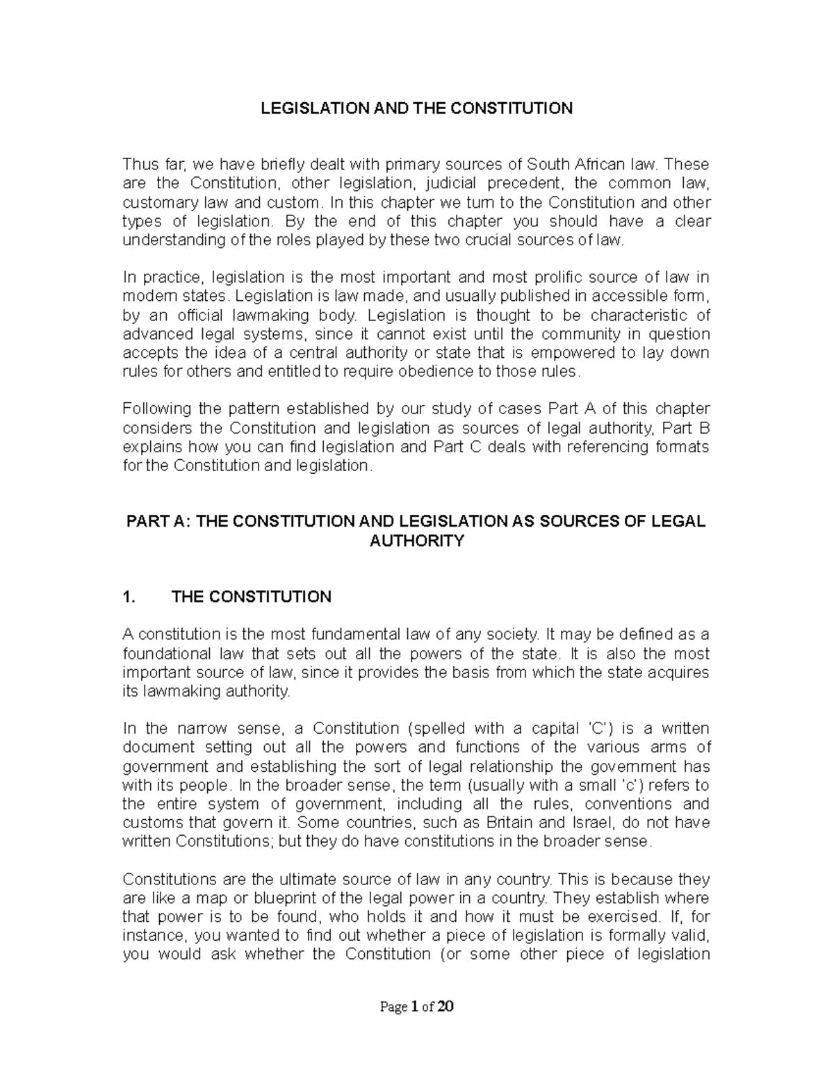 Legislation AND THE Constitution -2018 - LEGISLATION AND THE ...
