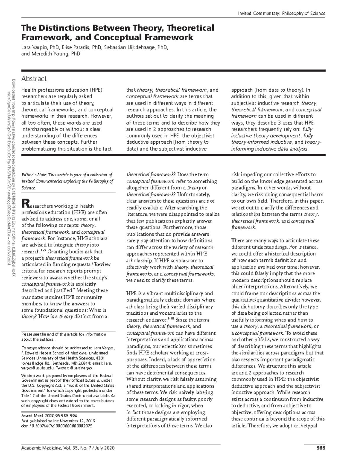 8. Sesión 2c lectura distinctions between theory, theoretical - Editor ...