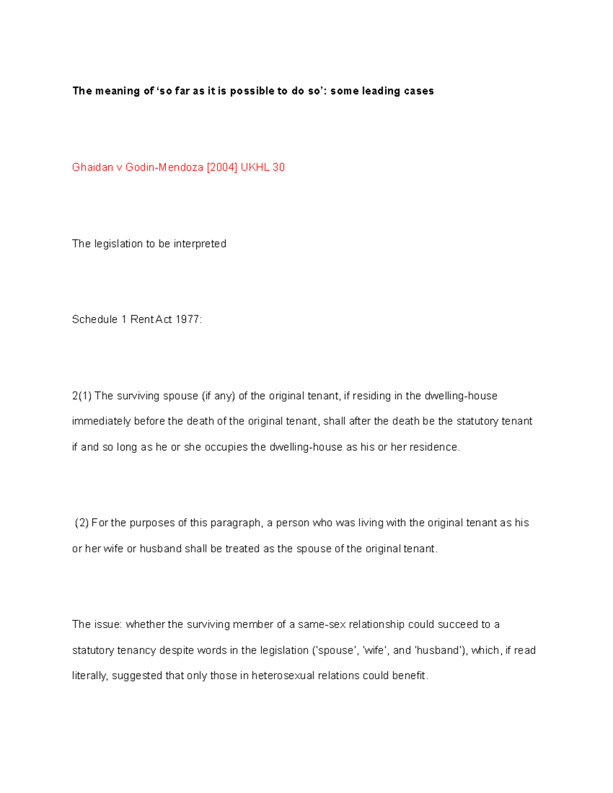 The meaning of so far as it is possible to do so some leading cases