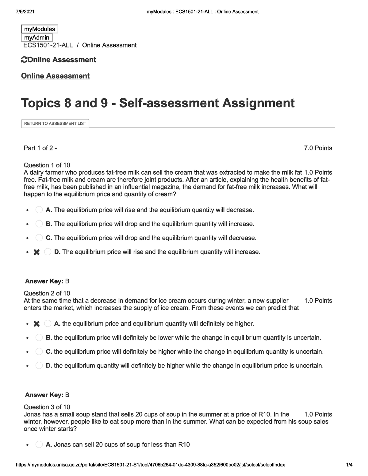 ECS 8&9 - Assessment - ECS1501 - Studocu