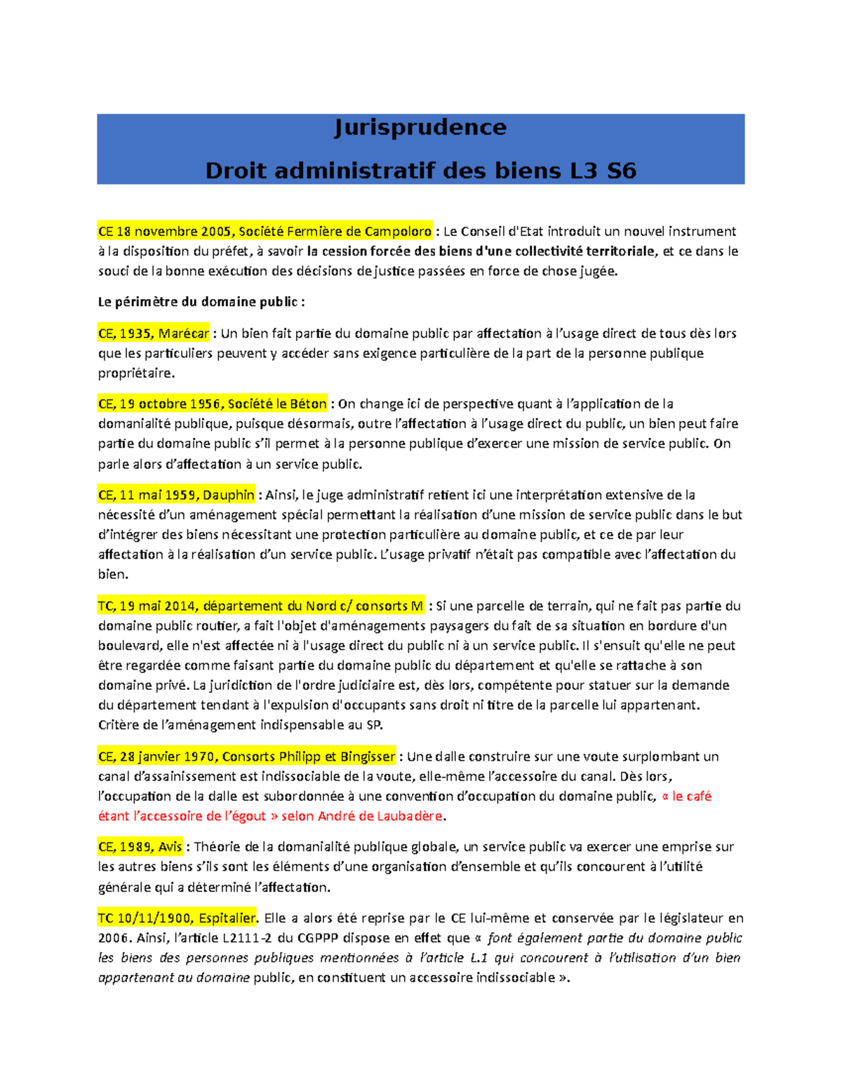 JP Droit Des Biens - List De JP En DAB - Jurisprudence Droit ...