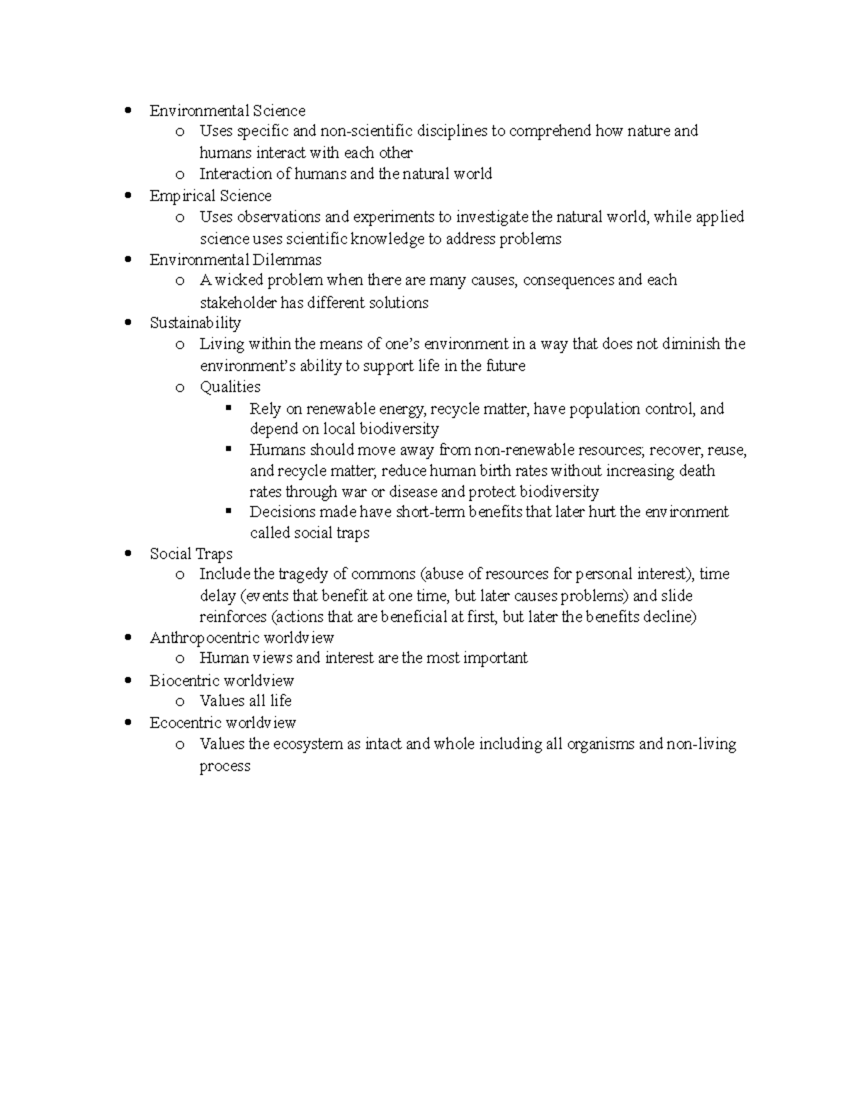 Environmental Literacy - Environmental Science o Uses specific and non ...