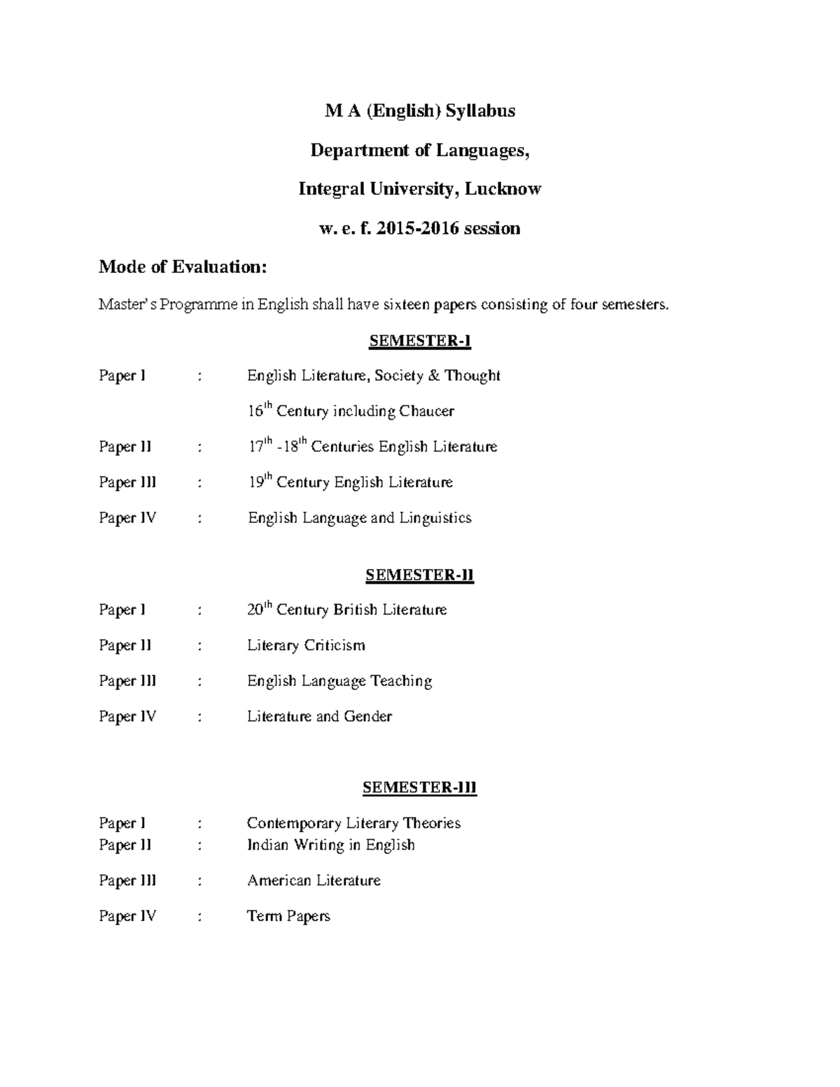 English-M A English Ordinances - M A (English) Syllabus Department of ...