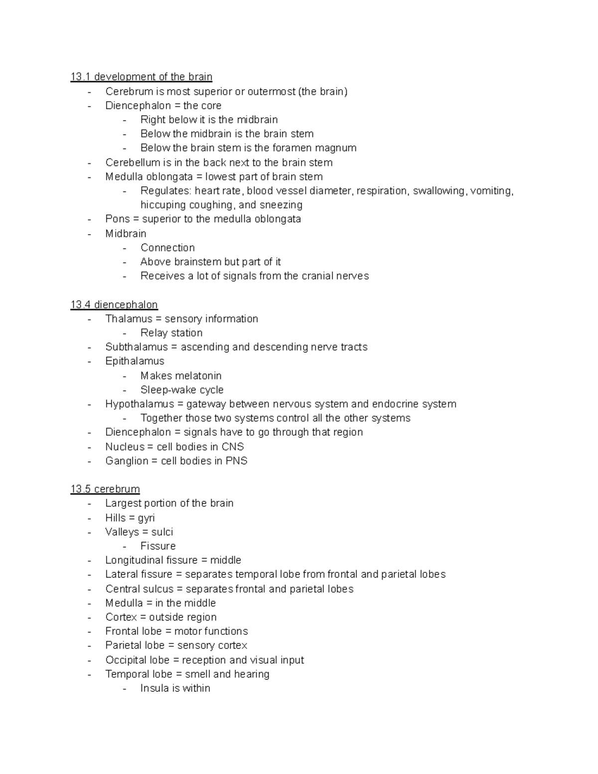 Chapter 13 Brain and cranial nerves - 13 development of the brain ...