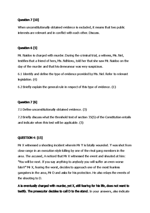 Heads of Argument Relevance of Evidence - IURI 371 - Studocu