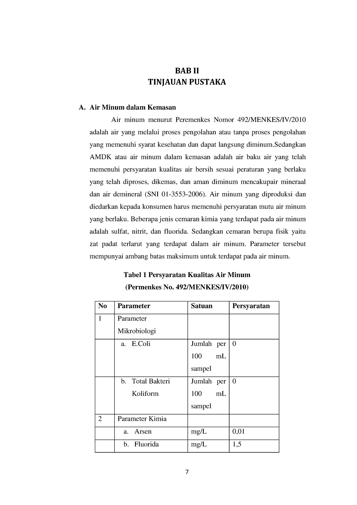 10 - Yes - 7 BAB II TINJAUAN PUSTAKA A. Air Minum Dalam Kemasan Air ...