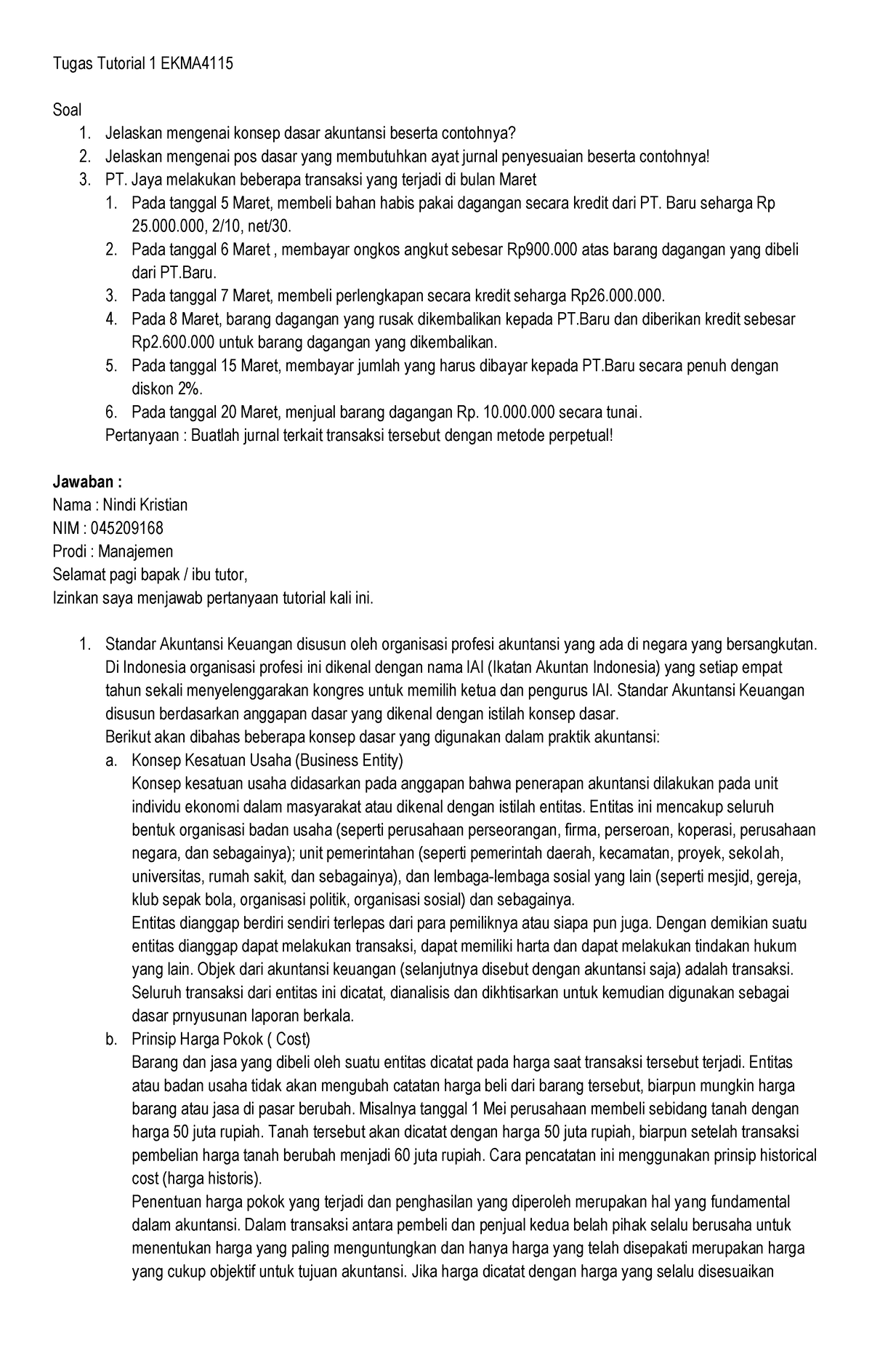 Tugas Tutorial 1 EKMA4115 - Tugas Tutorial 1 EKMA Soal 1. Jelaskan ...