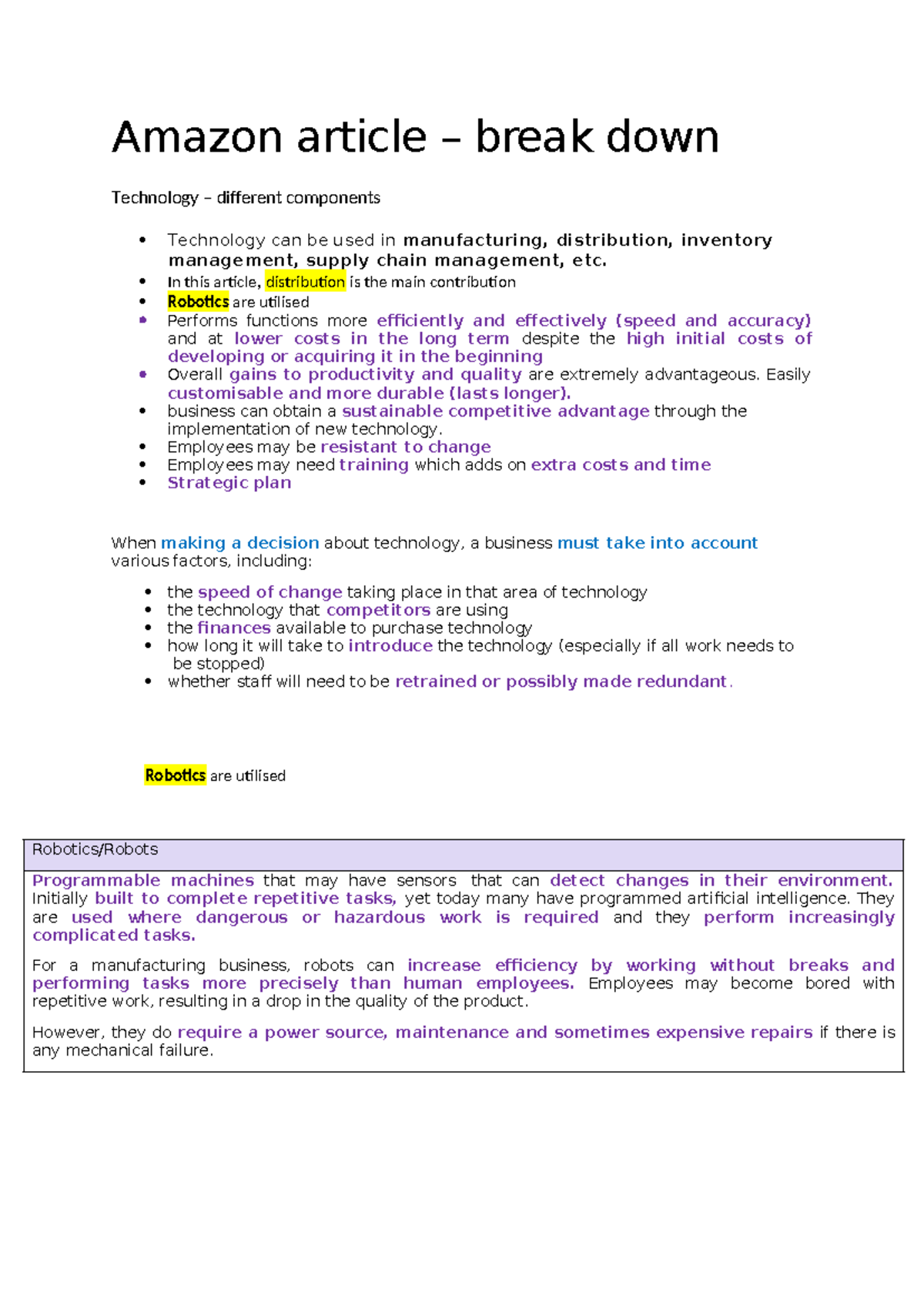 Amazon article plan - meow meow - Amazon article – break down ...
