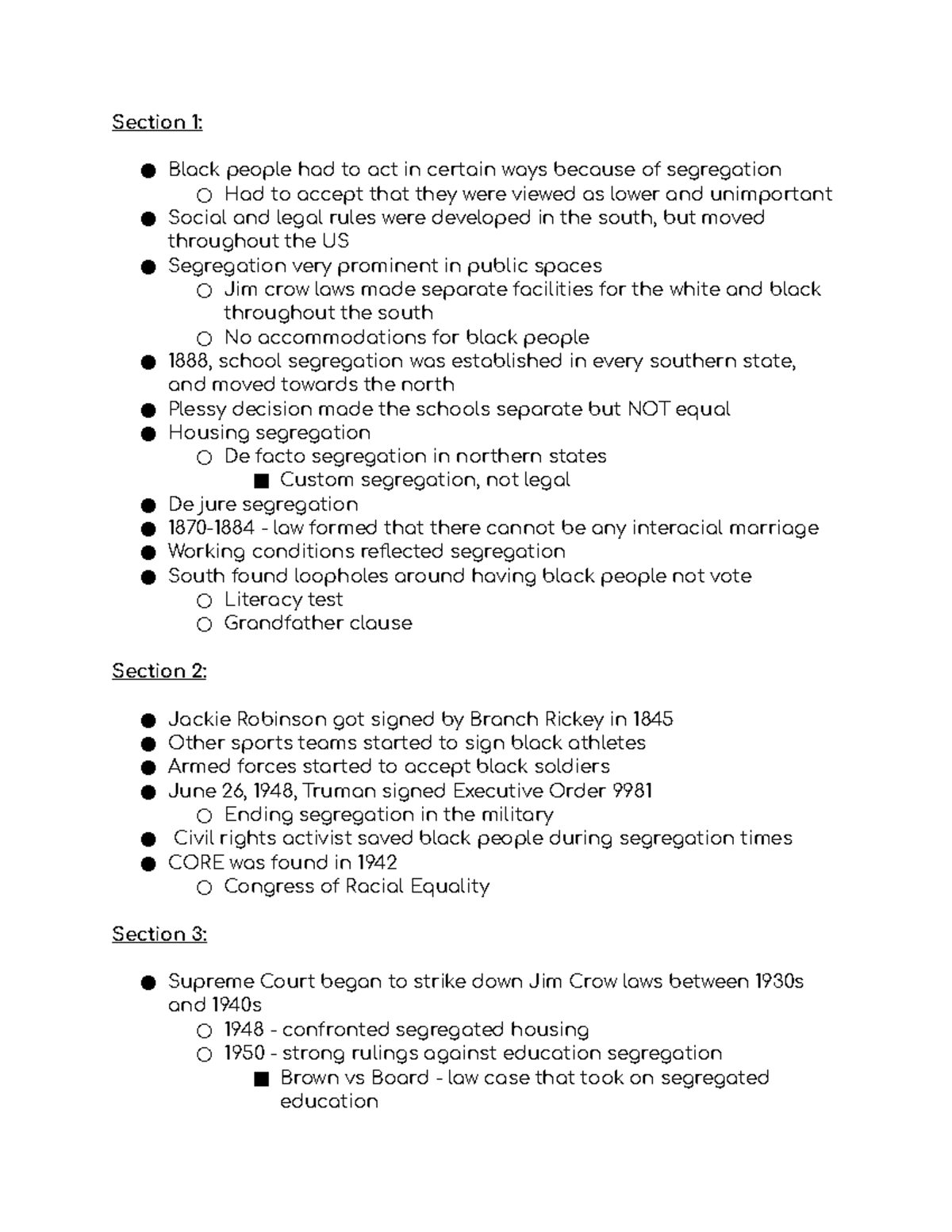Tci 43.1-3 notes - Section 1: Black people had to act in certain ways ...