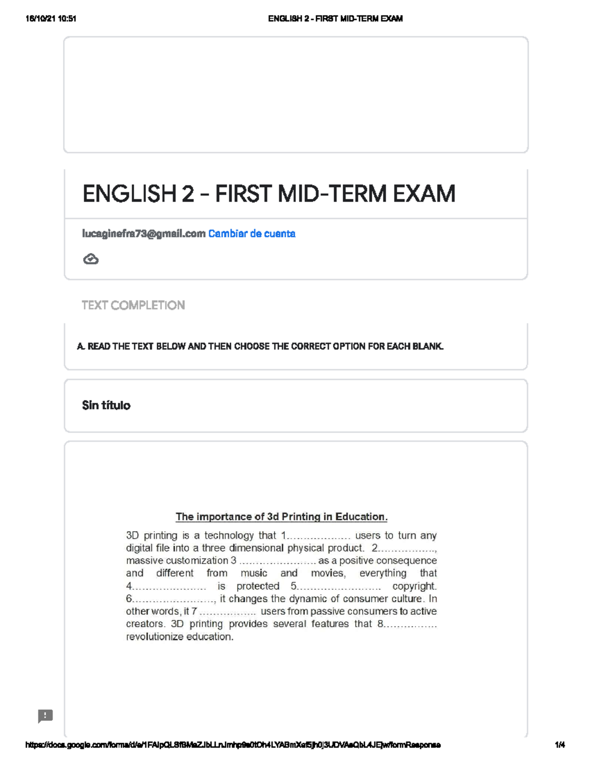 Parciales para el primer parcial Ingles Inglés Ii Studocu