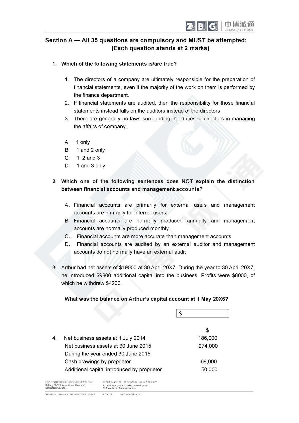 F3 ,Finical Accounting Mock Exam 2 Questions - ACCA - Studocu