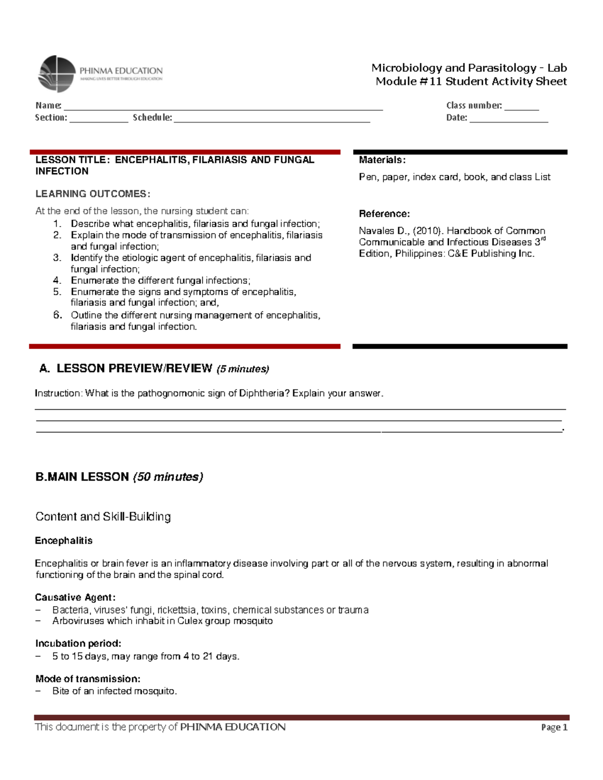 HES032 Lab Session #11 - Module #11 Student Activity Sheet Name: - Studocu