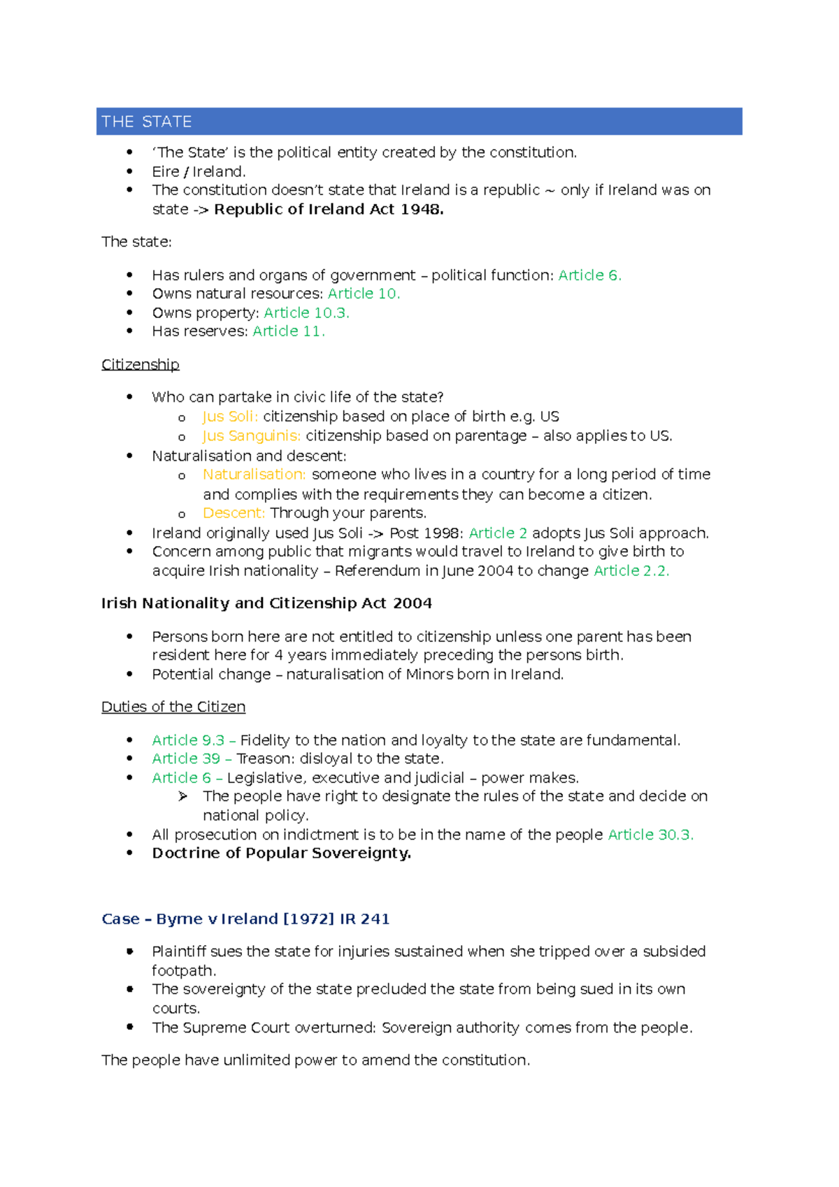 The state week 2 - Lecture notes week 2 - THE STATE ‘The State’ is the ...