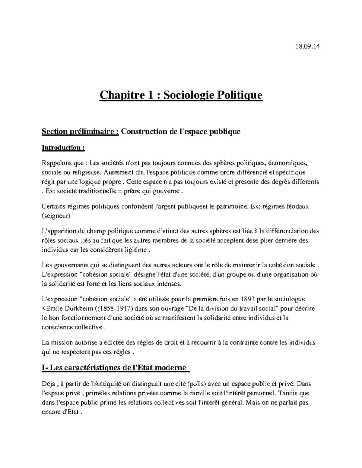 Chapitre 1 - Sociologie Politique - 18. Chapitre 1 : Sociologie ...