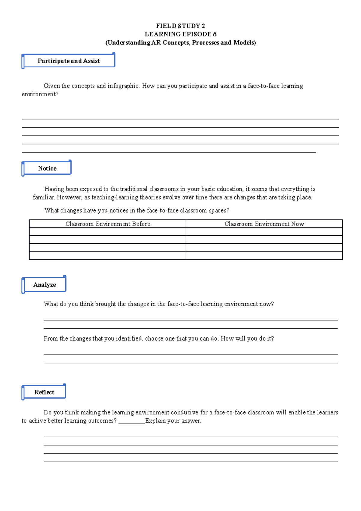 Field Study 2 Episode 6Please give your document a descriptive and ...