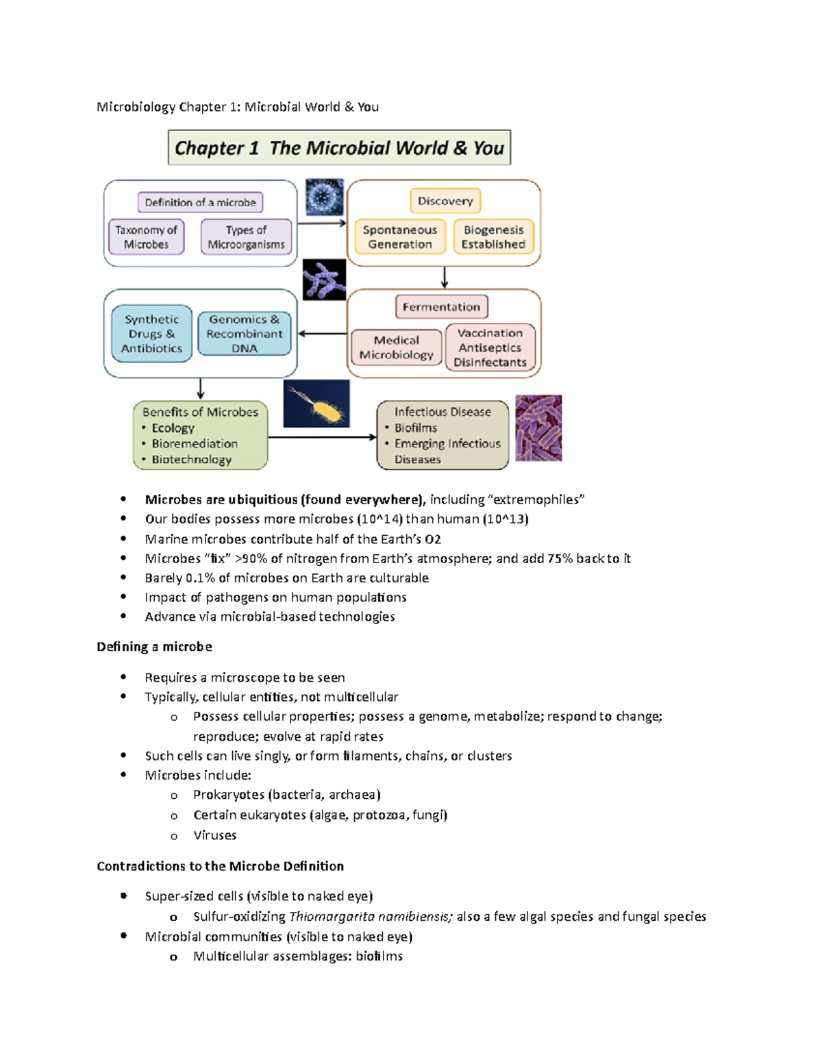 Microbiology Chapter 1 Sg - Microbiology Chapter 1: Microbial World ...