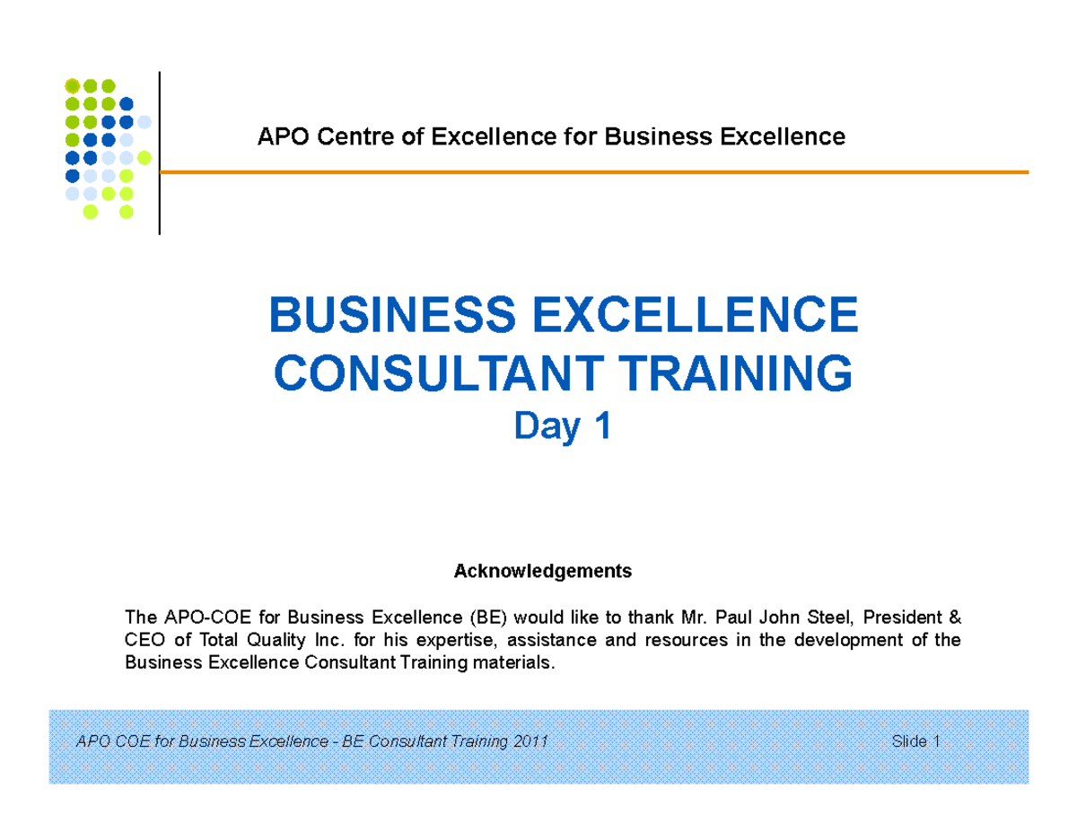 BE Consultant Training Slides - - Studocu