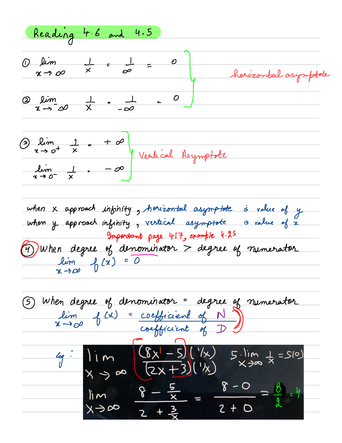 Mat135 Notes Part 2 UofT - Reading 4 And 4. ① Lim = B = 0 X -> X Y ...