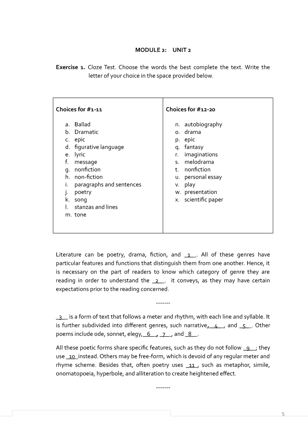 LIT111 B - Module 2 Unit 2 Introduction And Review Of Basic Concepts ...