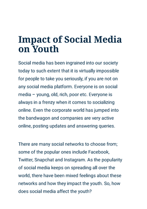 social media negative effects on youth essay