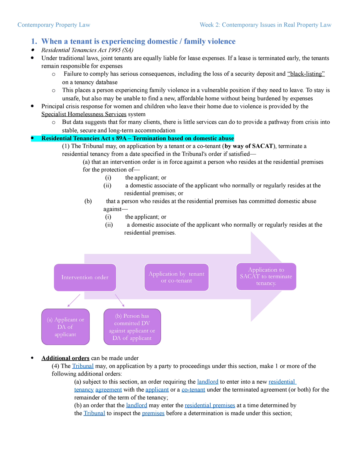 Topic 2 Notes - Contemporary Property Law - StuDocu