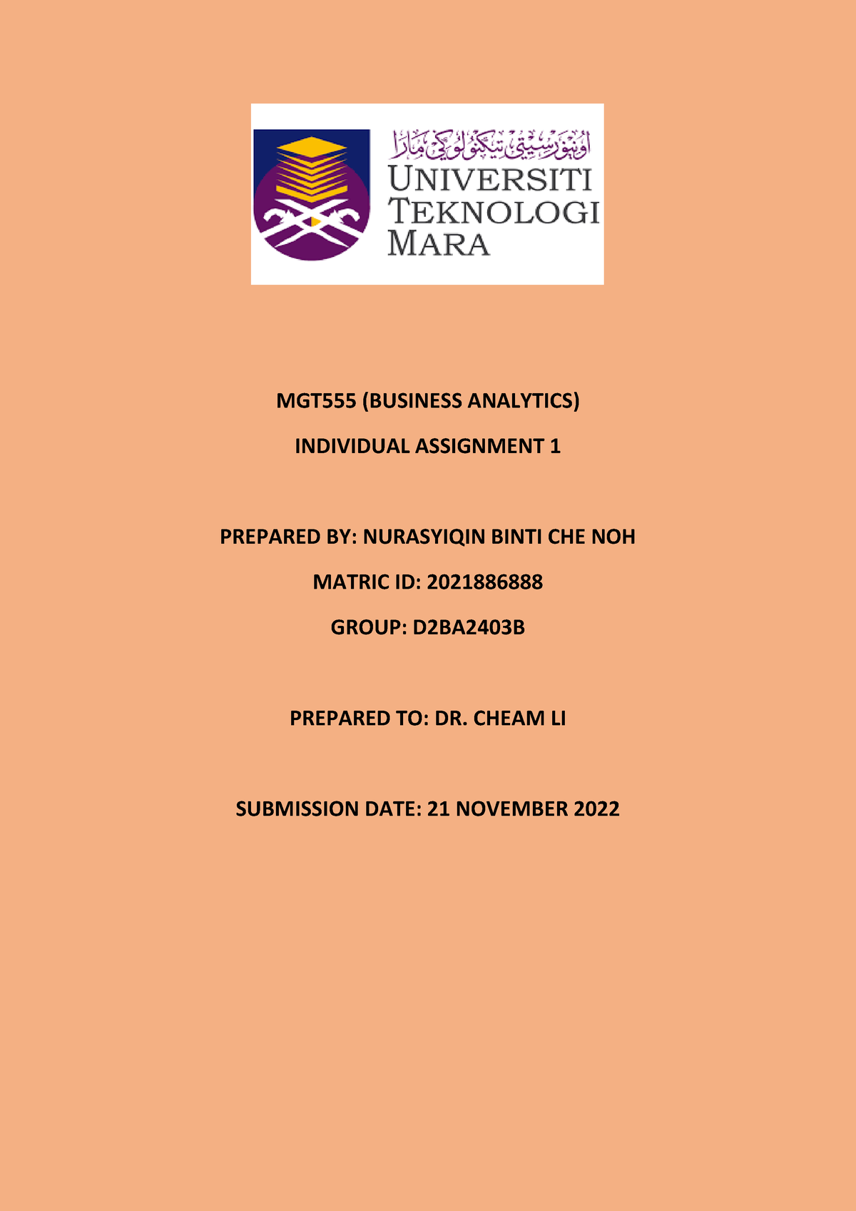 individual assignment mgt555