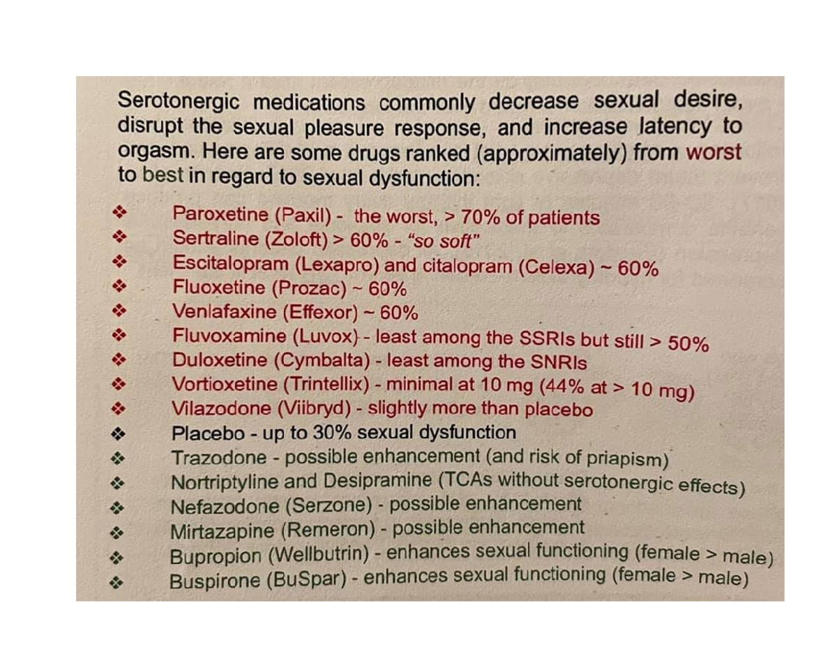 Antidepressants Sexual Dysfunction Nur 546 Studocu