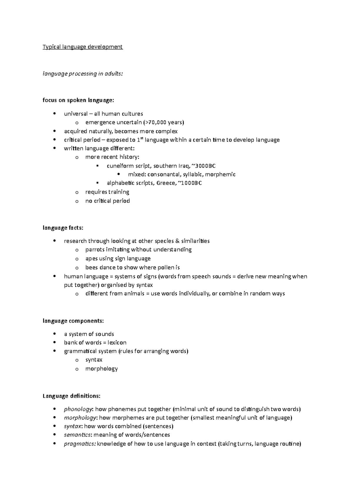 Development - Language - Typical language development language ...