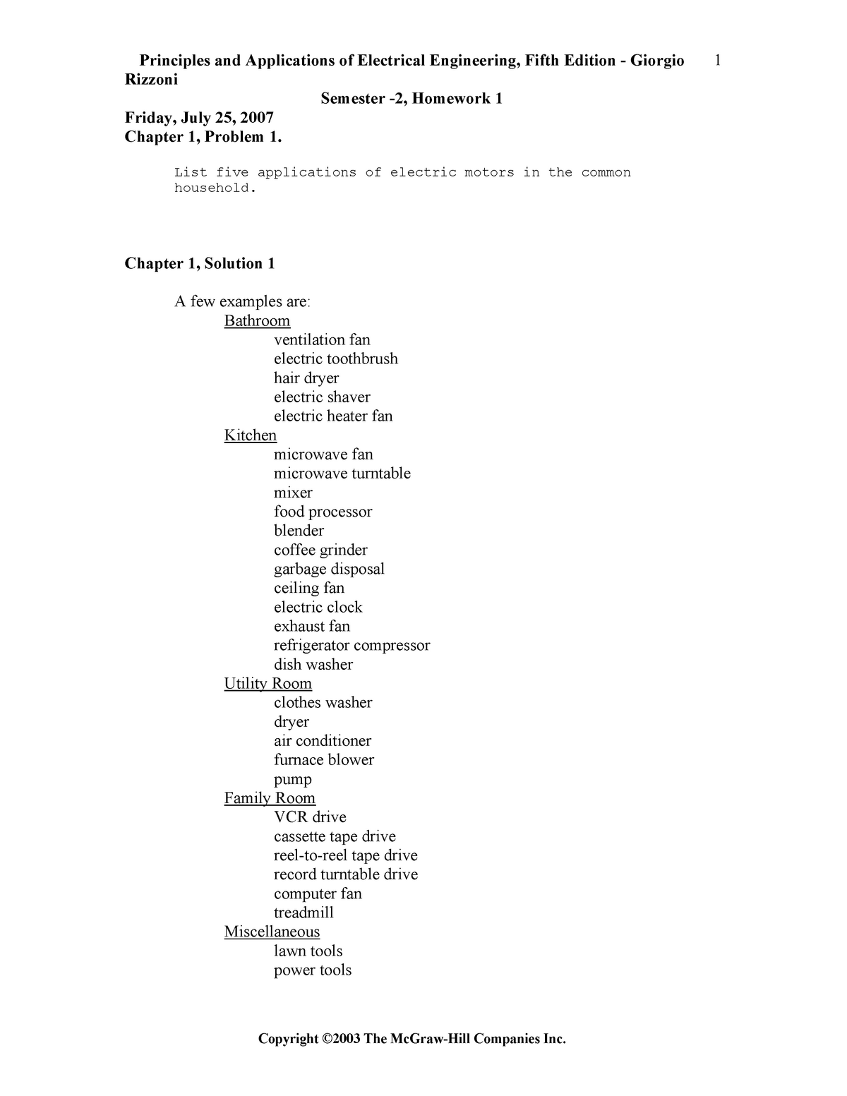 Electrical Engineering Rizzoni Solutions Manual