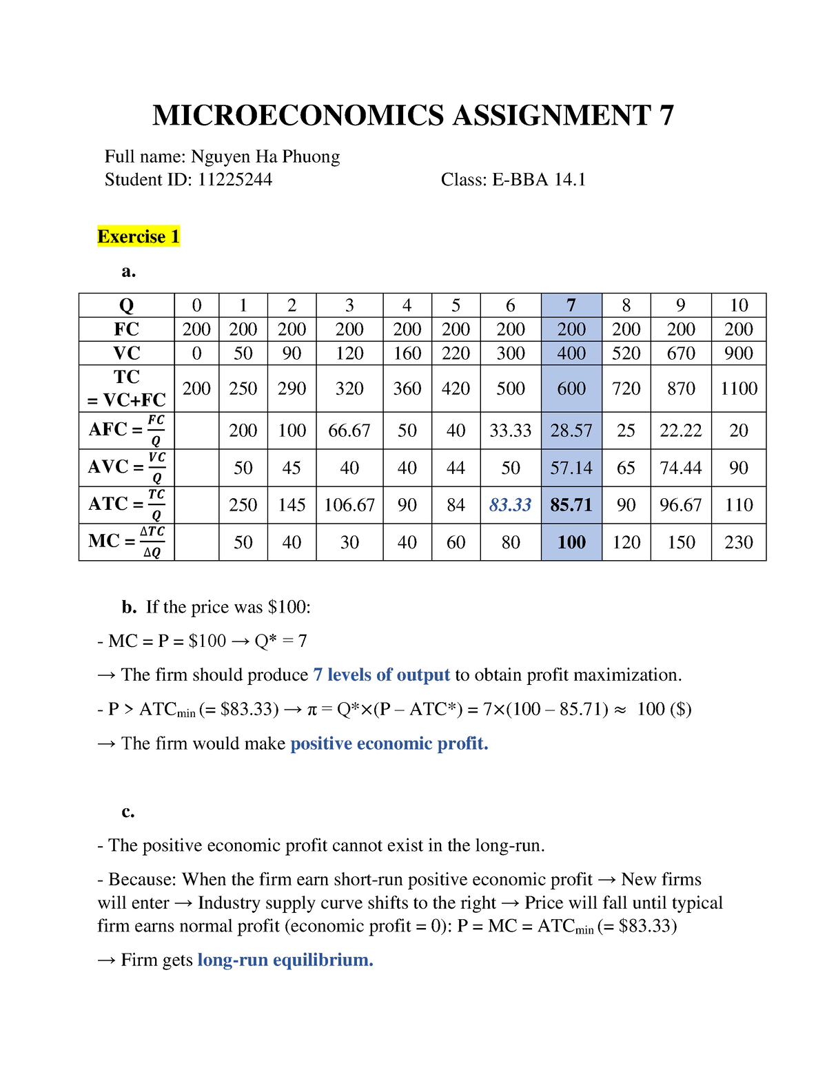 microeconomics case study assignment