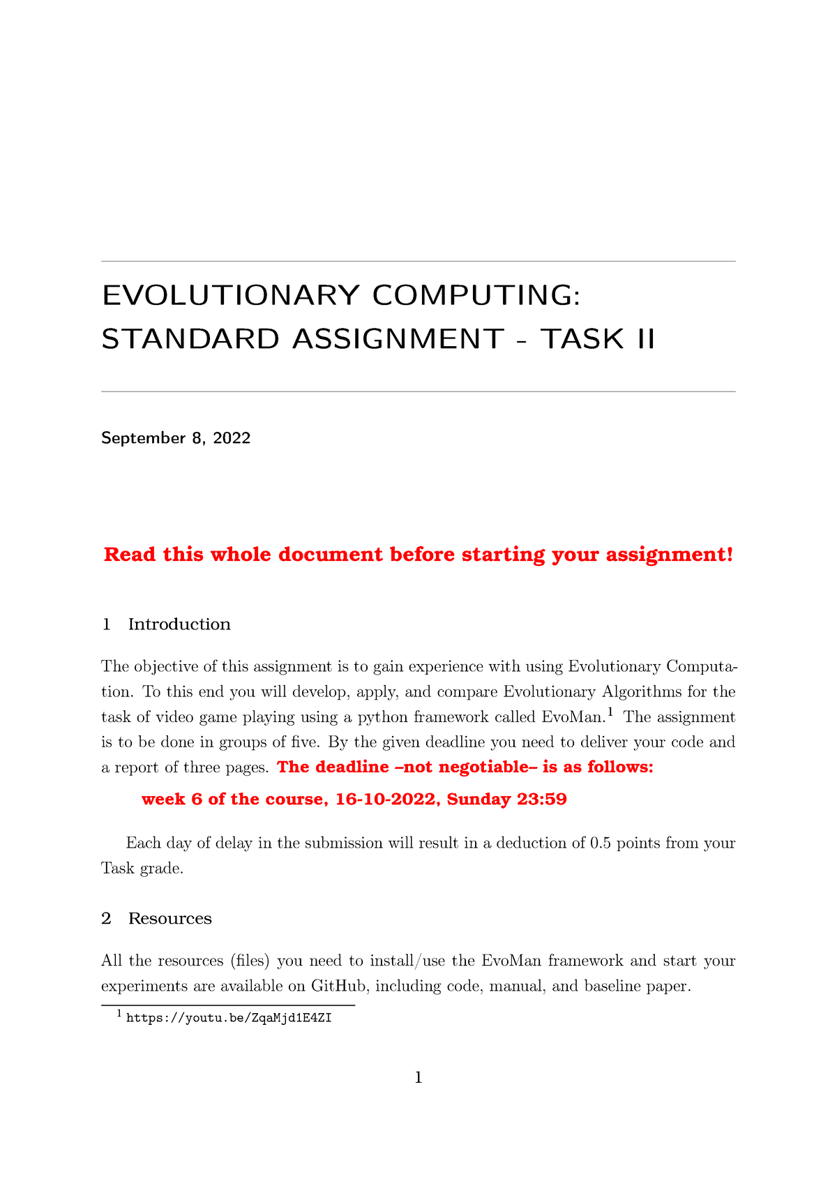 assignment term 3 task evolution memo