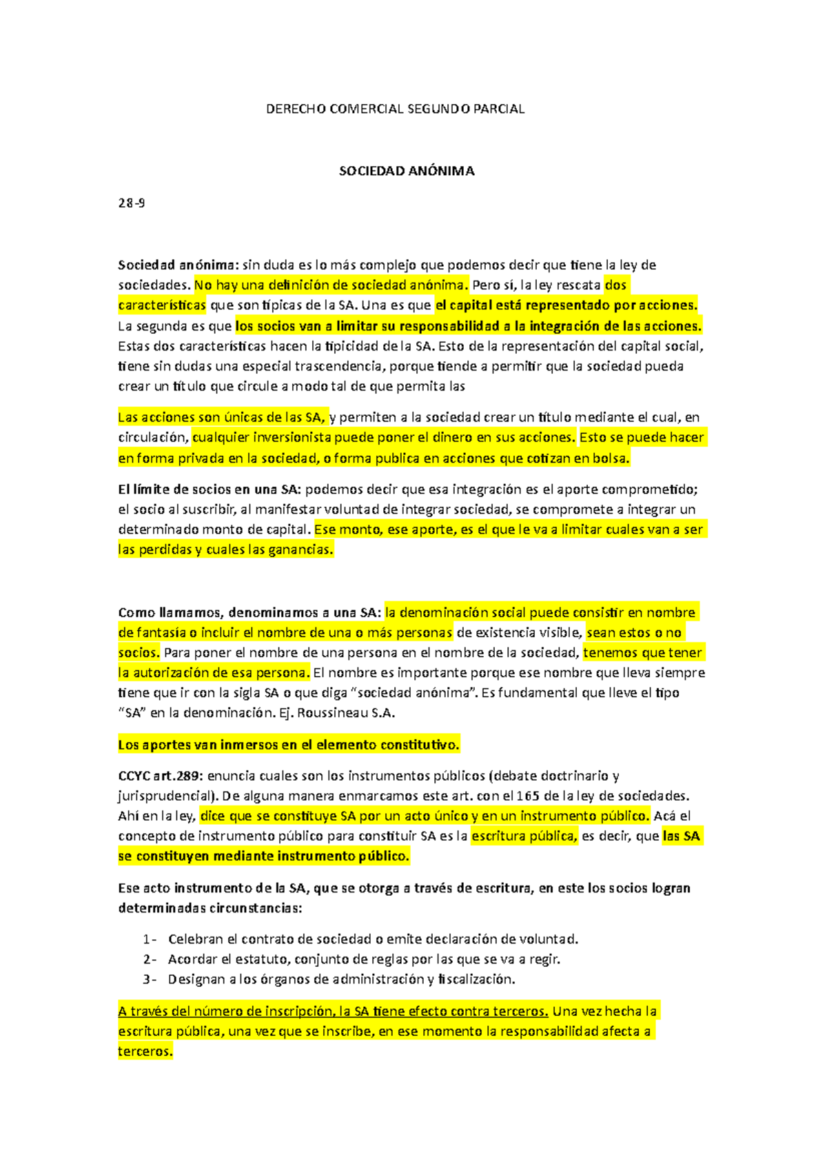 Derecho Comercial Segundo Parcial, Turno Noche Moron - DERECHO ...