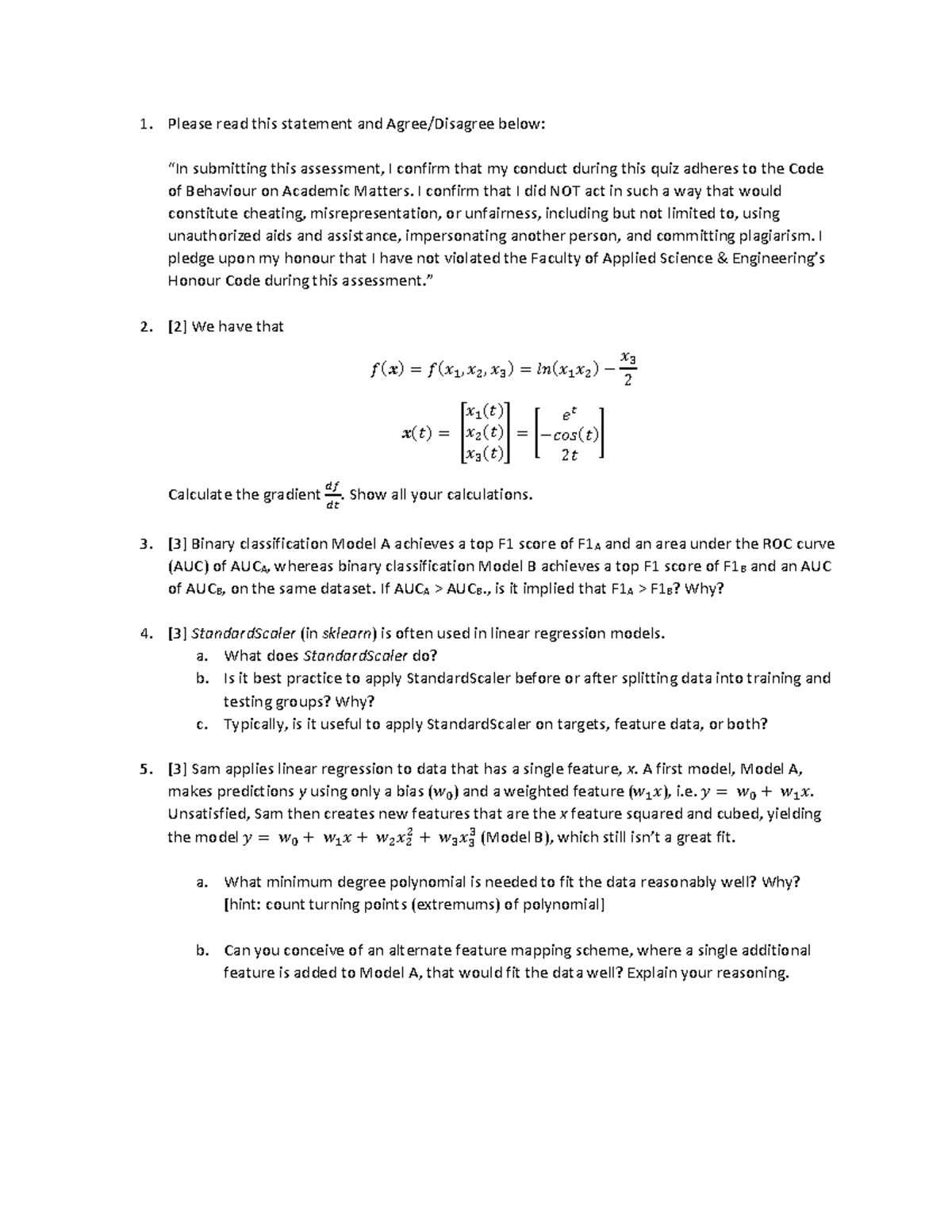 Final Exam - Aps1070 - 2020 05 Summer - Please Read This Statement And 