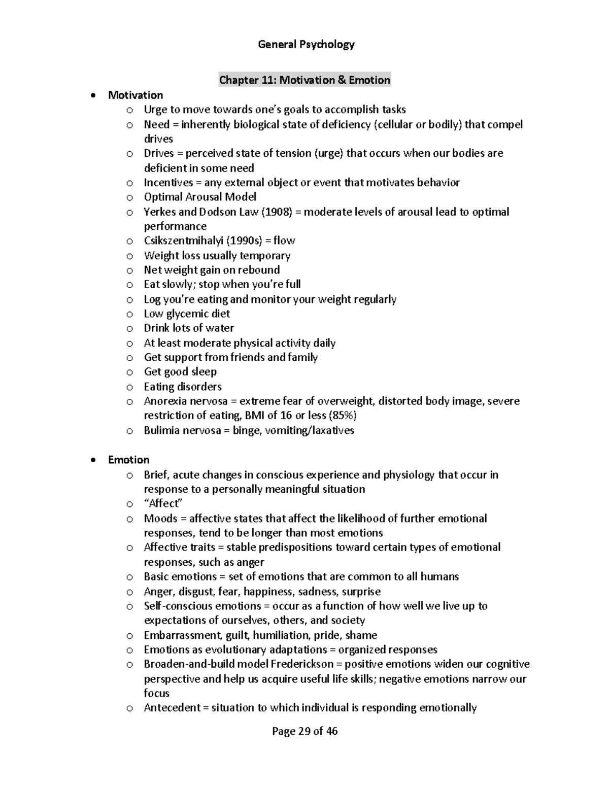 Psychology Chapter 11 - General Psychology Page 29 Of 46 Chapter 11 ...