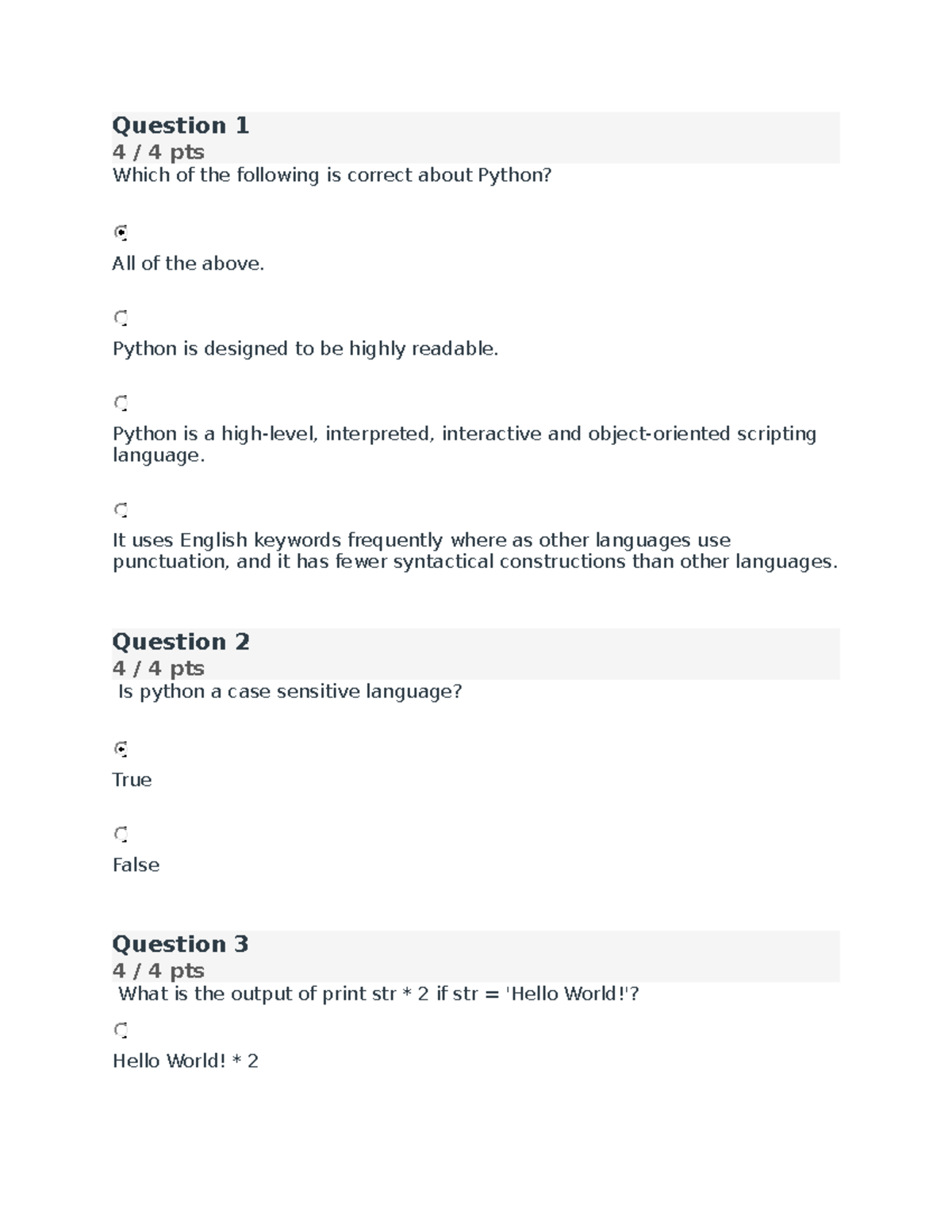 Quiz 2 - adt - Question 1 4 / 4 pts Which of the following is correct ...