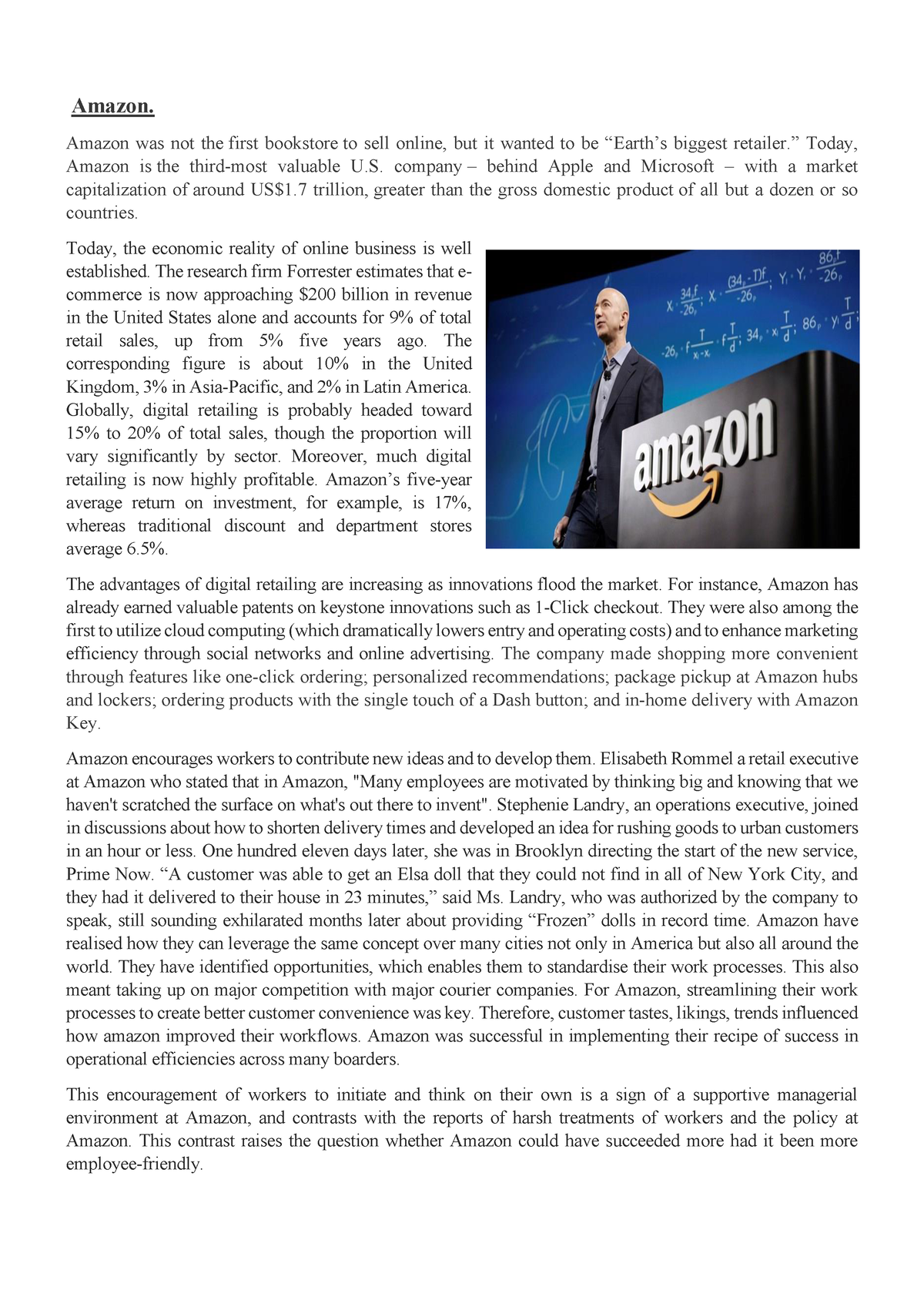 amazon in 2021 case study solution