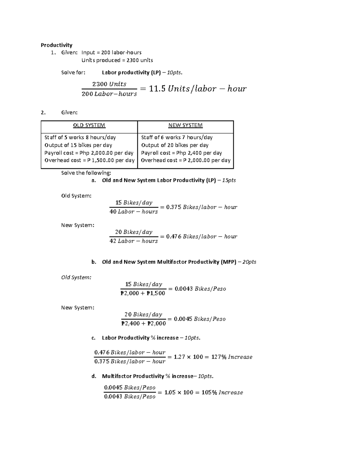 Operations Management Productivity Studocu