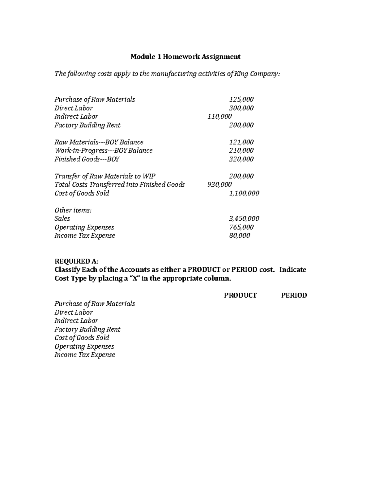 2022 Module 1 Homework Assignment - Module 1 Homework Assignment The ...