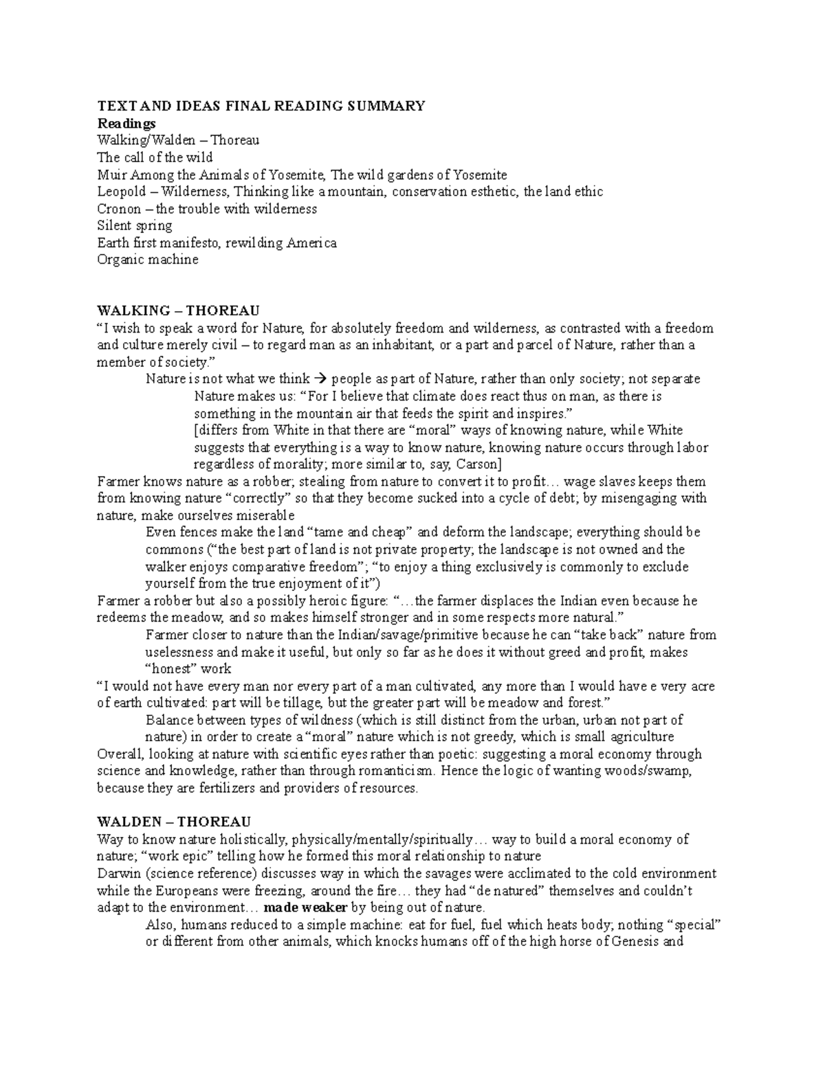 TEXT AND Ideas Final Reading Summary TEXT AND IDEAS FINAL READING