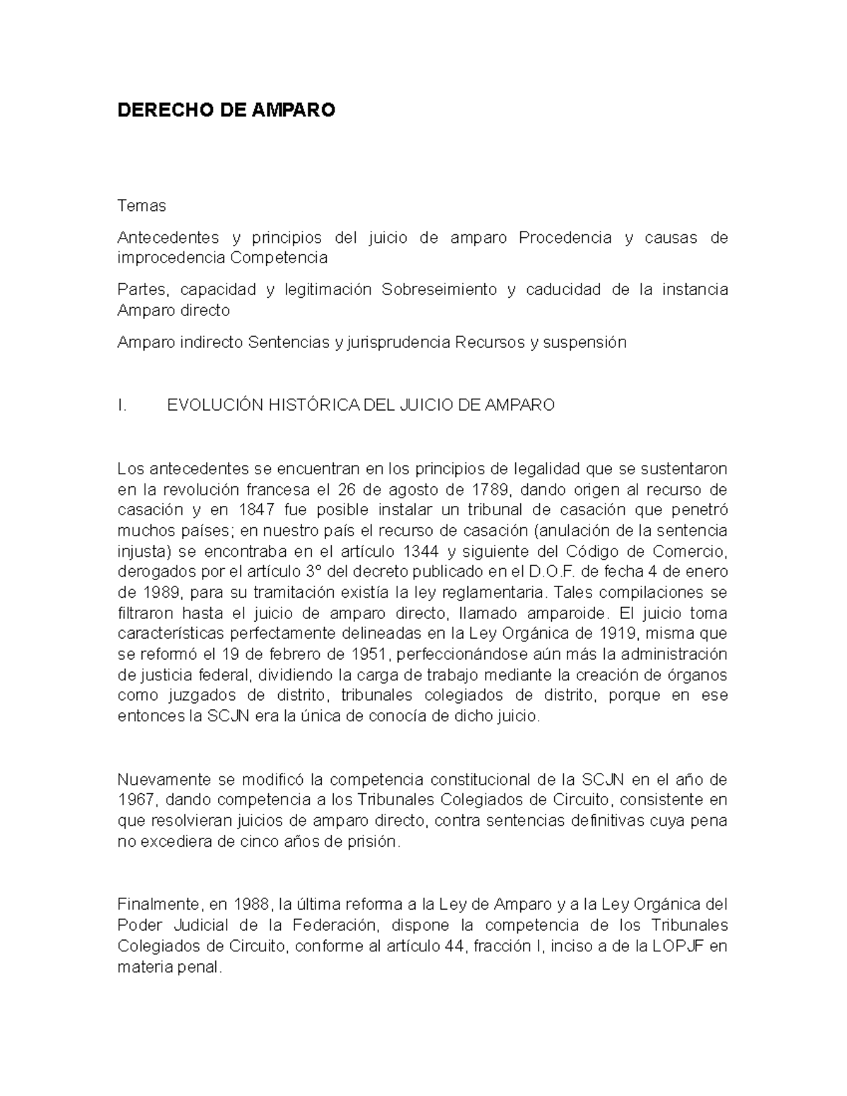 Derecho De Amparo Resumen Completo De La Materia Derecho De Amparo