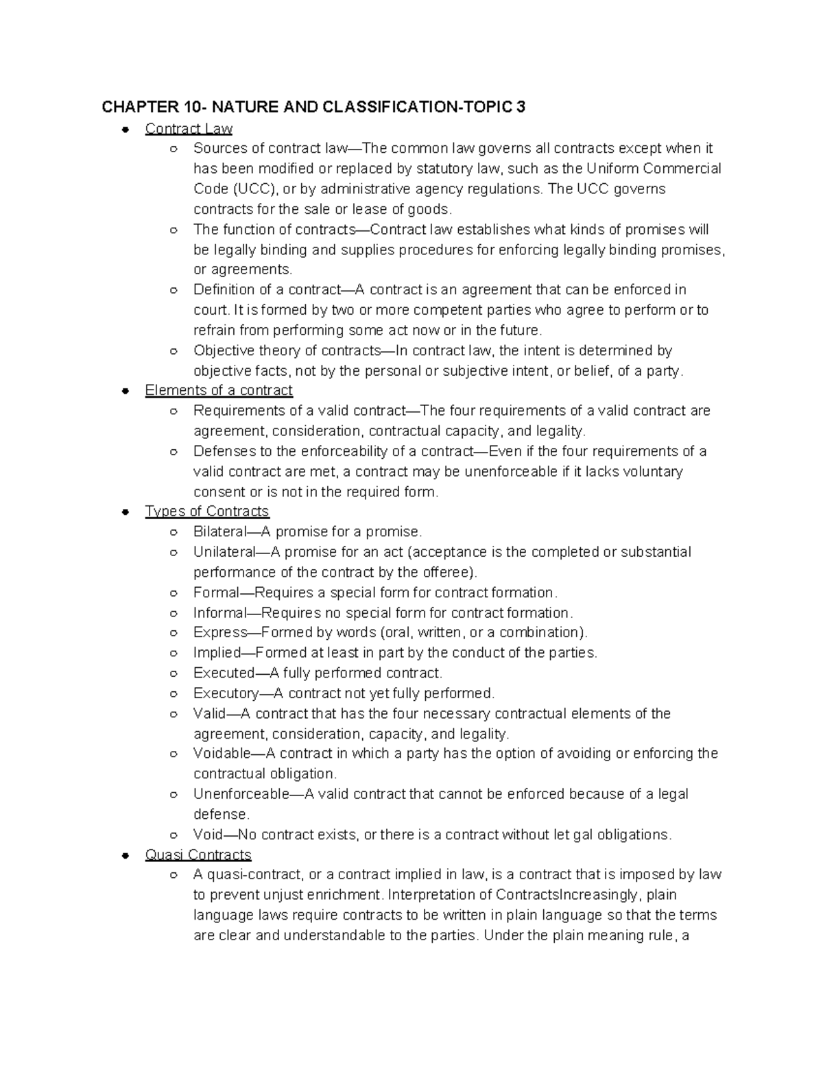 Review - Summary Fundamentals Of Business Law - CHAPTER NATURE AND 3 ...