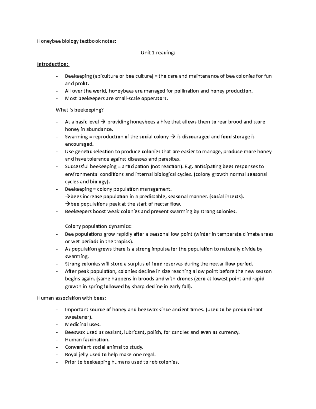 Honeybee biology textbook notes - All over the world, honeybees are ...